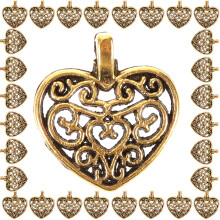 100Stk Legierungsanhänger Herz Für Schmuck
