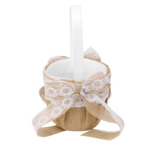 2Stk Blumenkorb Rustikal Hochzeit Aus Hessian Mit Schleifen