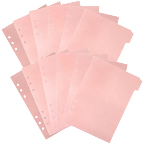 60Pz Divisori Per Quaderno Rosa, Schede Per Classificare Note 2