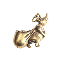 1Stk Goldener Schlüsselanhänger Kupfer Geschenk Anhänger