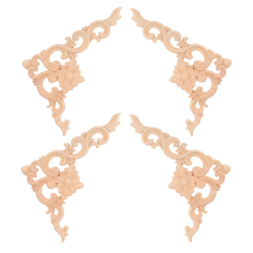 8Pz Applique Angolari in Legno Beige Per Casa E
