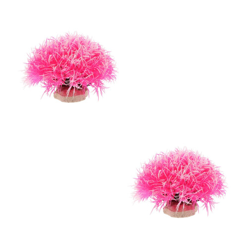 2Pz Piante Rosa Artificiale Per Acquario Decorazioni Vivaci E Compatte 2