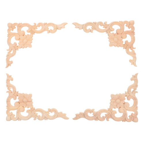 8Pz Applique Angolari in Legno Beige Per Casa E 1