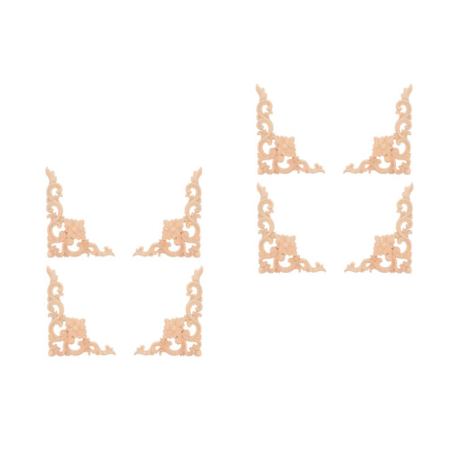 8Pz Applique Angolari in Legno Beige Per Casa E 2