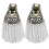 10Pz Epaulettes Da Donna E Uomo Argento Con Nappine Per Cerimonia 1