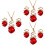 3Pz Set Collana Regolabile Goccia Rosso 6