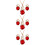3Pz Set Collana Regolabile Goccia Rosso 8