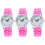 3Pz Orologio Per Rosa Cartoon Quarzo Sicuro E 4