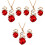 3Pz Set Collana Regolabile Goccia Rosso 3
