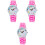 3Pz Orologio Per Rosa Cartoon Quarzo Sicuro E 3