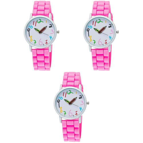 3Pz Orologio Per Rosa Cartoon Quarzo Sicuro E 2