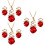3Pz Set Collana Regolabile Goccia Rosso 7