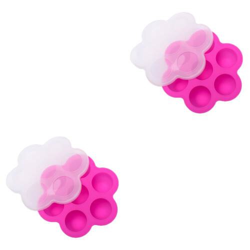 2Pz Vassoio Conserva Cibo Silicone Con Coperchio Rigido 2