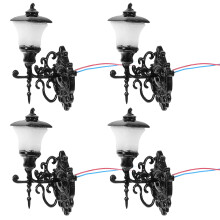 12Pz Lampade Da Mini LED Nero Per Paesaggio in Miniatura