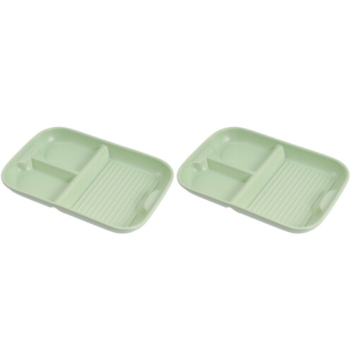2Pz Vassoio A Tre Scomparti Verde Per Uso Domestico 2