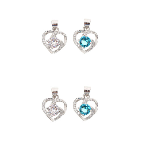 4Pz Ciondolo Da Gioielli Cuore Argento in Rame Per Collane DIY 1