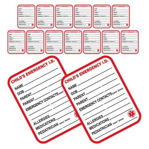 75St Waterdichte Labels Kind Noodinformatie 1