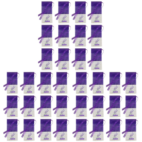 3Set Sachet Profumati in Cotone Viola Con Lavanda Per Vestiti 1