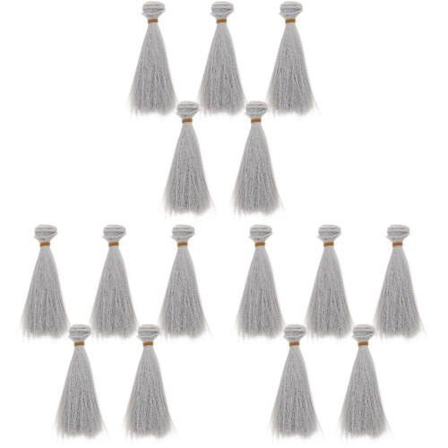 15Pz Parrucche Per Bambole DIY Materiale PP Lisci Resistenti 2