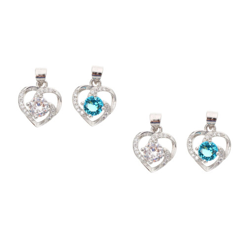 4Pz Ciondolo Da Gioielli Cuore Argento in Rame Per Collane DIY 2