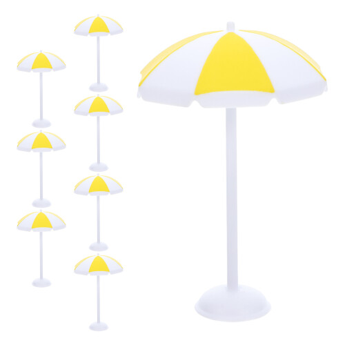 24Pz Ombrellini Decorativi Gialli in Per Miniature E Terrari