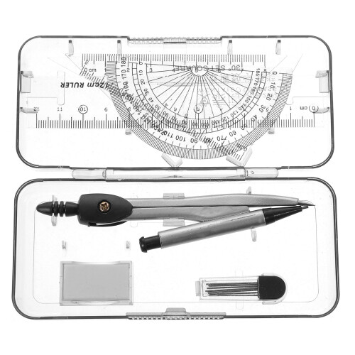 4Pz Set Compassi E Rapporteur in Metallo Colorati Per E Studio