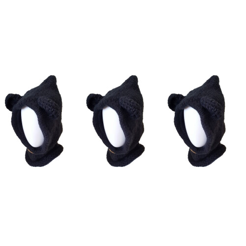3Pz Orso Nero Elastico Con Sciarpa Inverno 2