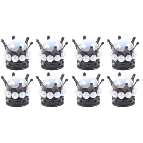 8Pz Valvole Pneumatici Nero Abs+rame Con Strass Per Veicoli 2