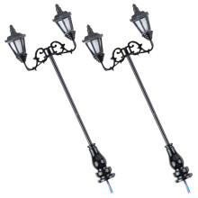 8Szt Mini Lampa Uliczna Czarna Dekoracja Miniaturowa Do Pokoju