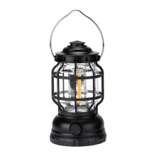 2Szt Czarna Retro Lampa Kempingowa Outdoor Z Wytrzymałego Materiału