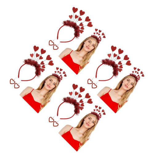 4Conjuntos Tiara Glitter Vermelha Decoração 1