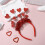4Conjuntos Tiara Glitter Vermelha Decoração 10