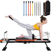 Alivio Foldable Full Body Pilates Reformer Machine with 440lbs Capacity for Home & Gym