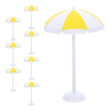 24Szt Plastikowe Mini Parasolki Żółte Do DIY Scenki Plażowej I Dekoru