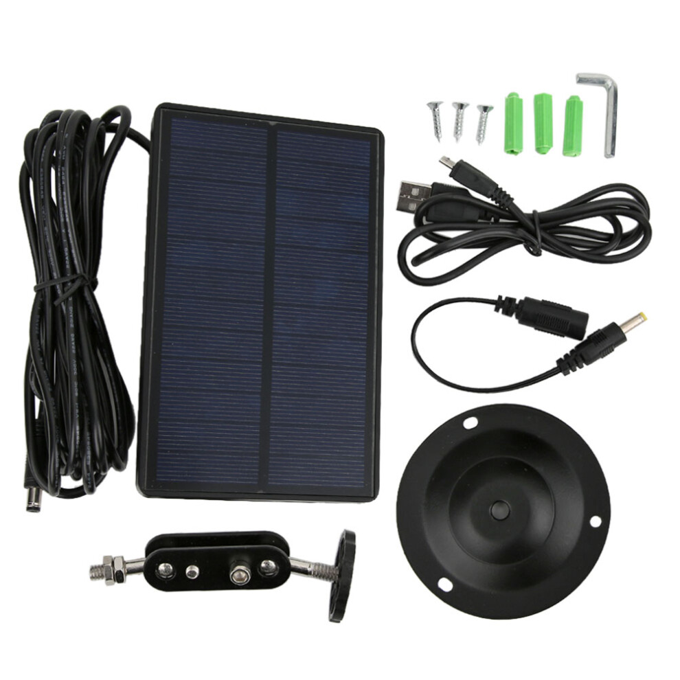 Solar Powered Panel For Outdoor Camera, Rechargeable Battery Solar Charger Compatible With Trail Security Cameras, Weatherproof Suntek Hc Series Adjus 9335627615360