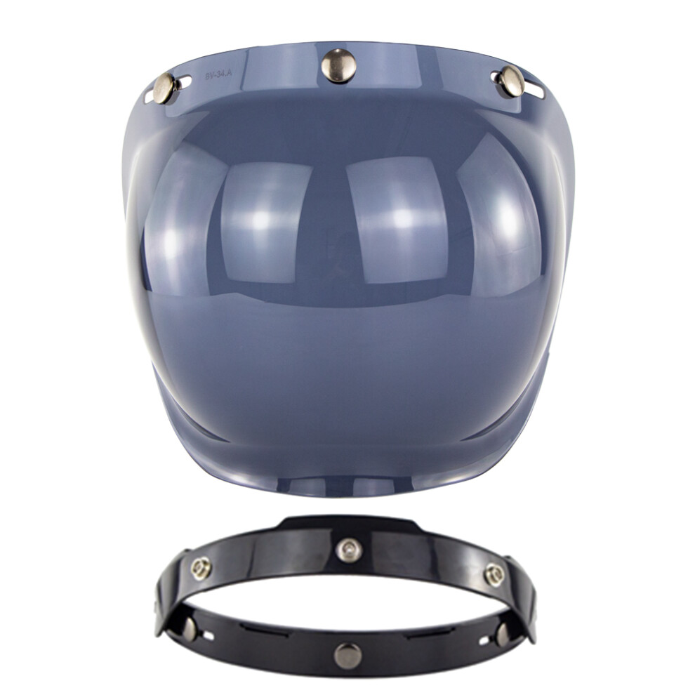 Universal Motorcycle Helmet, Injection Molded Polycarbonate Shield Ensures Windproof Protection For Retro Open Face Helmets And Offers Clear Visibilit 9093122787165