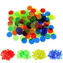 Vivid Bingo Markers, 100 Pieces Transparent Plastic Counting Chips 3/4 Inch Diameter With Smooth Edges, Glitter And Practical For Math Activities, Dur