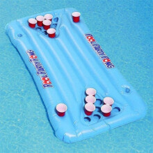 Inflatable Floating Pool Game Table, Premium Material Dual Tip Pool Activity Center Inflatable Floating Raft For Outdoor Water Fun, 57*23.6 Inches
