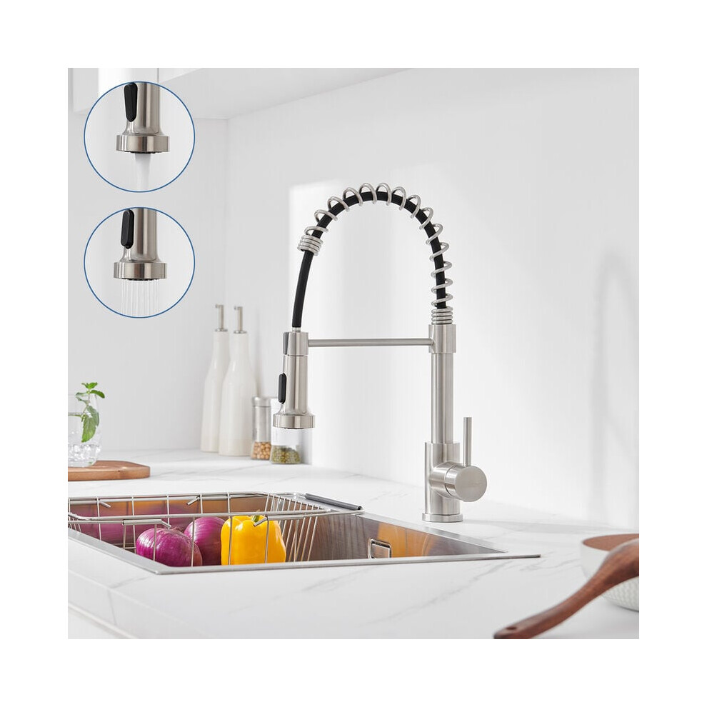 Pull Down Sprayer Kitchen Faucet, 360 Degree Swivel Spout Single Handle Kitchen Sink Faucet, Dual Mode Sprayer Rust-Resistant Finishing For Modern 9358999390321