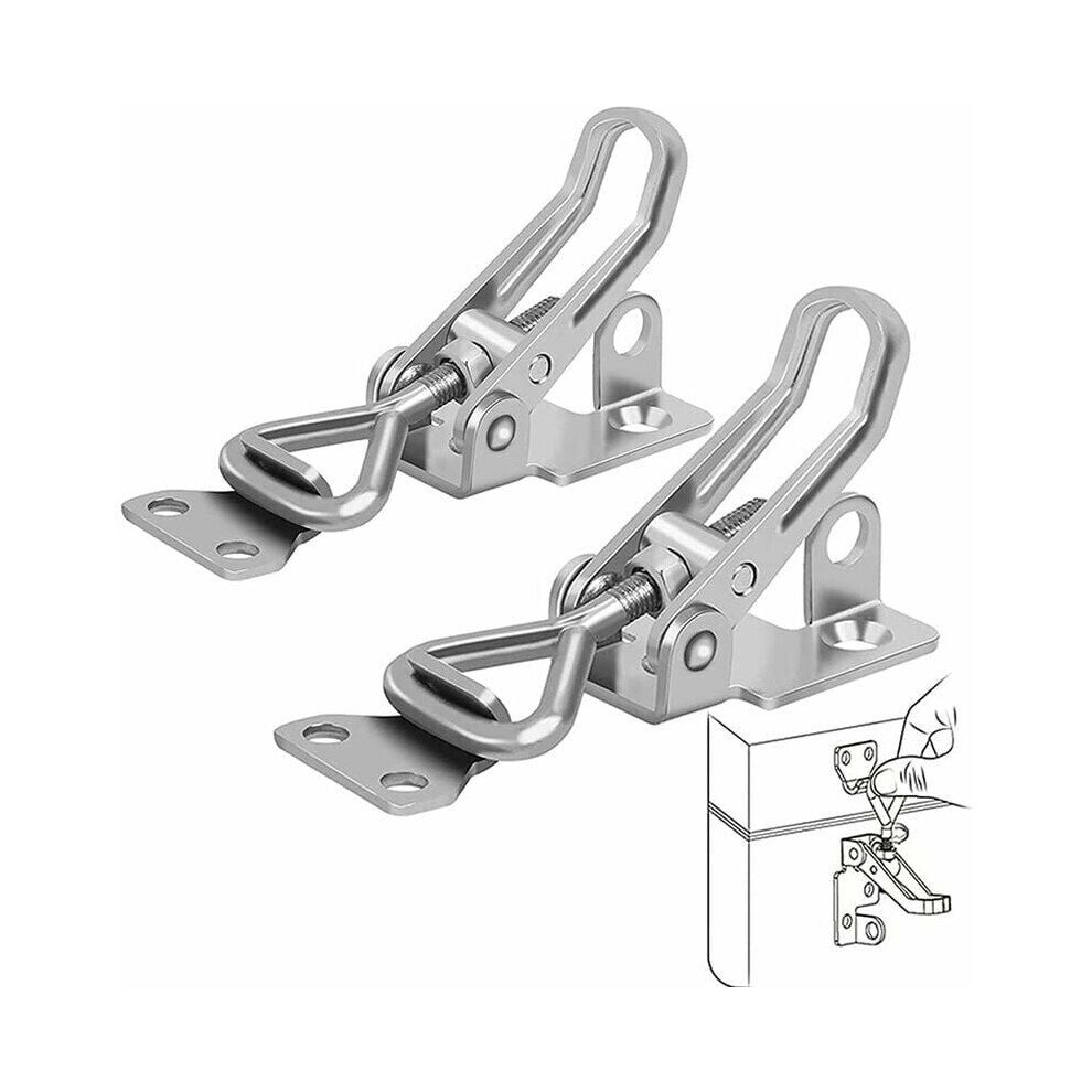 Stainless Steel Toggle Latch Clamp, Anti-Rattle Quick Release Hasp Latches, High-Quality Adjustable Fork Clamps For Cabinets Doors And Tool Boxes, 9358999390543