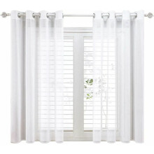 High-quality Soft Fabric Linen Sheer Curtains, Luxury Linen Semi-transparent Privacy Window Treatment Light Filtering for Bedroom Living Room