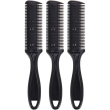 Hemstylingkam med blad i rostfritt stål, trimmer med delade ändar och dubbelsidig design för enkel hårvård