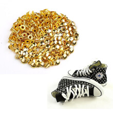 300Stk Goldene Metallnieten Pilzform 6Mm Für Schuhe Gürtel DIY Mode