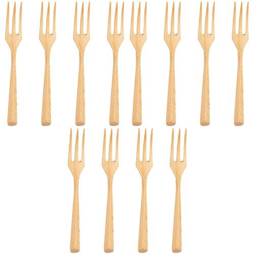 12Stk Holz Gabel Beech Fork Serviergabel Für Beige 2