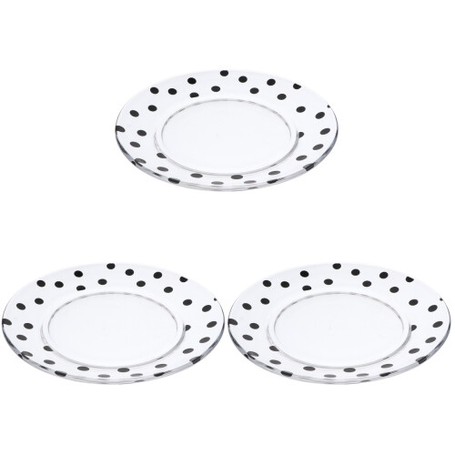 3Stk Schwarze Glasschalen Salat Servierteller Set 1