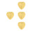 4Stk Blatt-Förmiges Holztablett Golden Schmuck- Und Snackfach 5