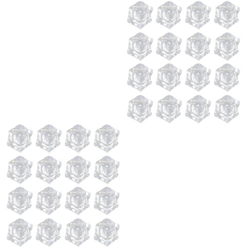 200Stk Wiederverwendbare Künstliche Eiswürfel Transparent Party 2