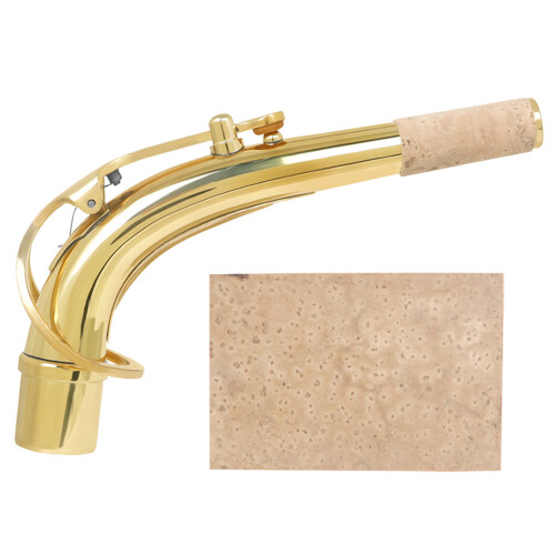 4Sets Alto Saxophon Hals Ersatz Messing Mit Kork Blatt 2