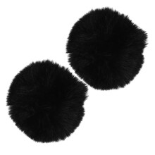 4Stk Flauschiger Schwarzer Hase Schweif Für Cosplay & Party