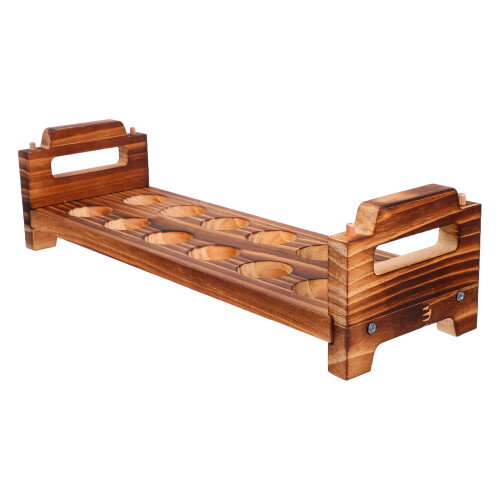 3Sets Stapelbarer Eierbehälter Holz 12 Eier Organizer 2